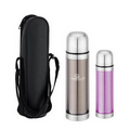 Double Wall Stainless Thermal Bottle w/ Contrast Cup Lid (17 Oz.)